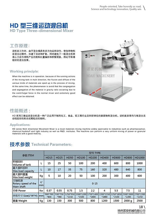 HD Type Three-dimensional Mixer